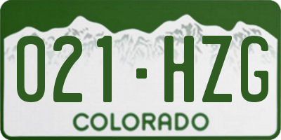 CO license plate 021HZG