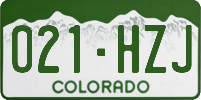 CO license plate 021HZJ