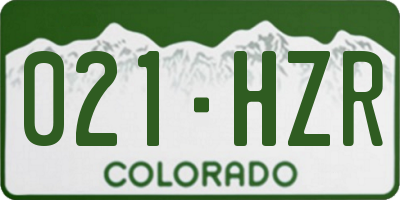 CO license plate 021HZR