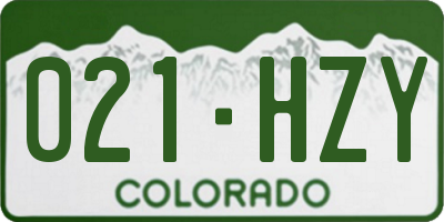 CO license plate 021HZY