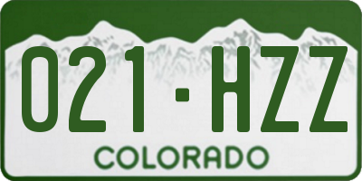 CO license plate 021HZZ