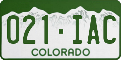 CO license plate 021IAC