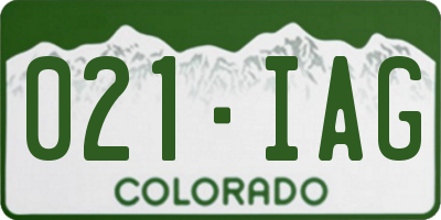 CO license plate 021IAG