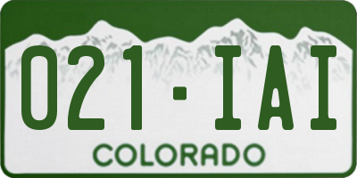 CO license plate 021IAI