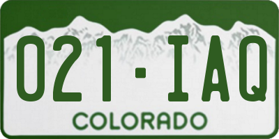CO license plate 021IAQ