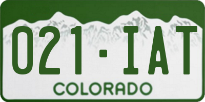 CO license plate 021IAT