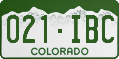 CO license plate 021IBC