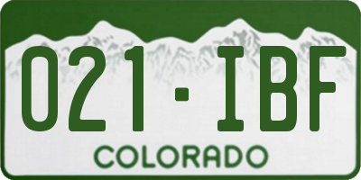 CO license plate 021IBF