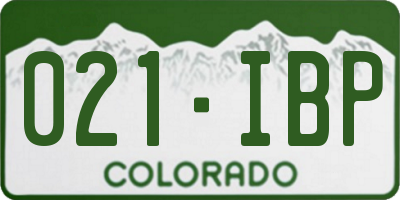 CO license plate 021IBP