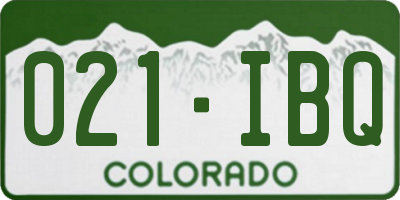 CO license plate 021IBQ