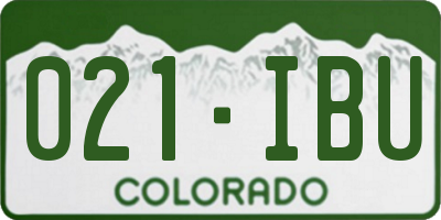 CO license plate 021IBU