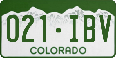 CO license plate 021IBV