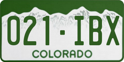 CO license plate 021IBX