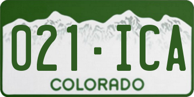 CO license plate 021ICA