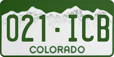 CO license plate 021ICB