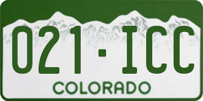 CO license plate 021ICC