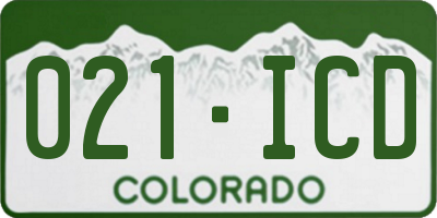 CO license plate 021ICD