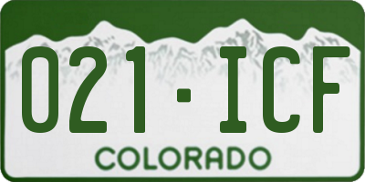 CO license plate 021ICF