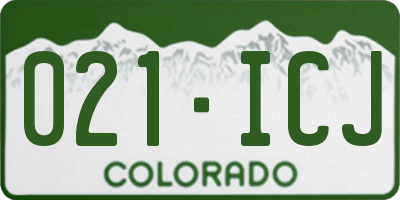 CO license plate 021ICJ