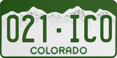 CO license plate 021ICO