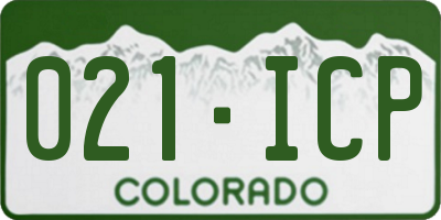 CO license plate 021ICP