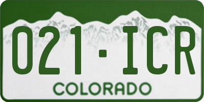 CO license plate 021ICR