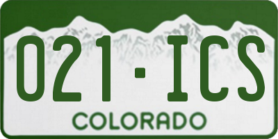CO license plate 021ICS
