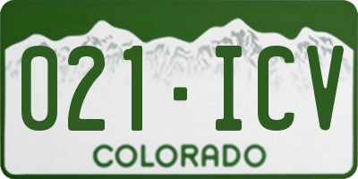 CO license plate 021ICV