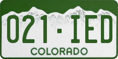 CO license plate 021IED