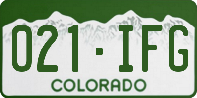 CO license plate 021IFG