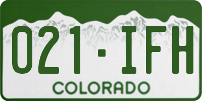 CO license plate 021IFH