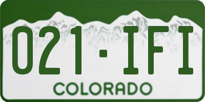 CO license plate 021IFI