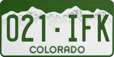 CO license plate 021IFK
