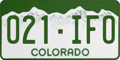 CO license plate 021IFO