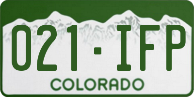CO license plate 021IFP
