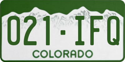 CO license plate 021IFQ