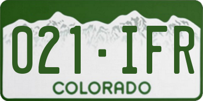 CO license plate 021IFR