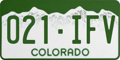 CO license plate 021IFV