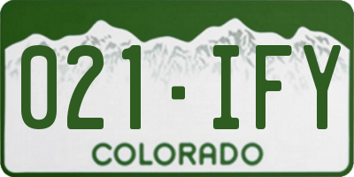 CO license plate 021IFY