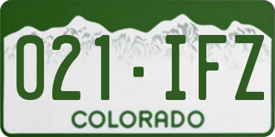 CO license plate 021IFZ