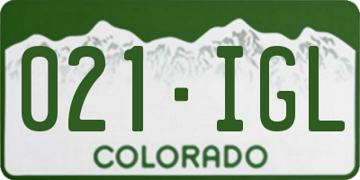 CO license plate 021IGL