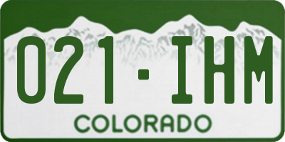 CO license plate 021IHM