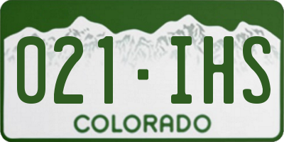 CO license plate 021IHS