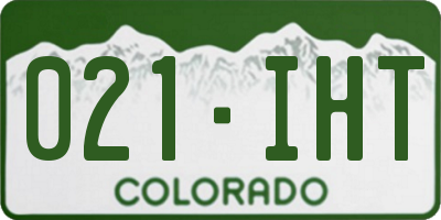 CO license plate 021IHT