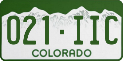 CO license plate 021IIC