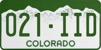 CO license plate 021IID