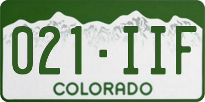 CO license plate 021IIF