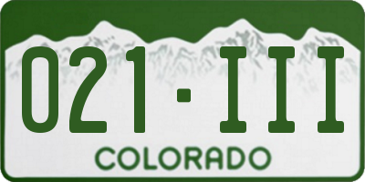 CO license plate 021III