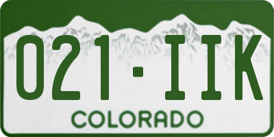 CO license plate 021IIK