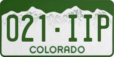 CO license plate 021IIP
